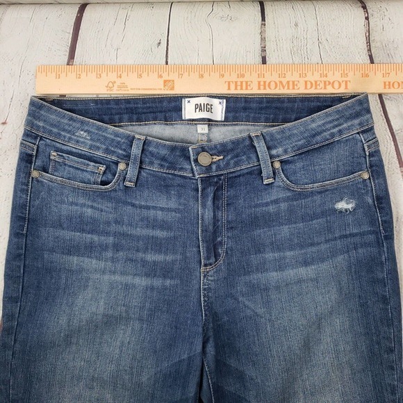Paige Jeans Verdugo Ankle Dedee Destructed Skinny Stretch Tag Size 31 - Picture 9 of 14